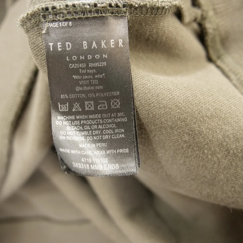 Ted Baker Sweater Mens Large Brown Knit Pullover Long Sleeve Mock Neck 1/4 Zip